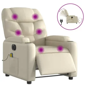 Confortable y Ergonómico vidaXL Sillón de masaje reclinable eléctrico de cuero artificial rojo