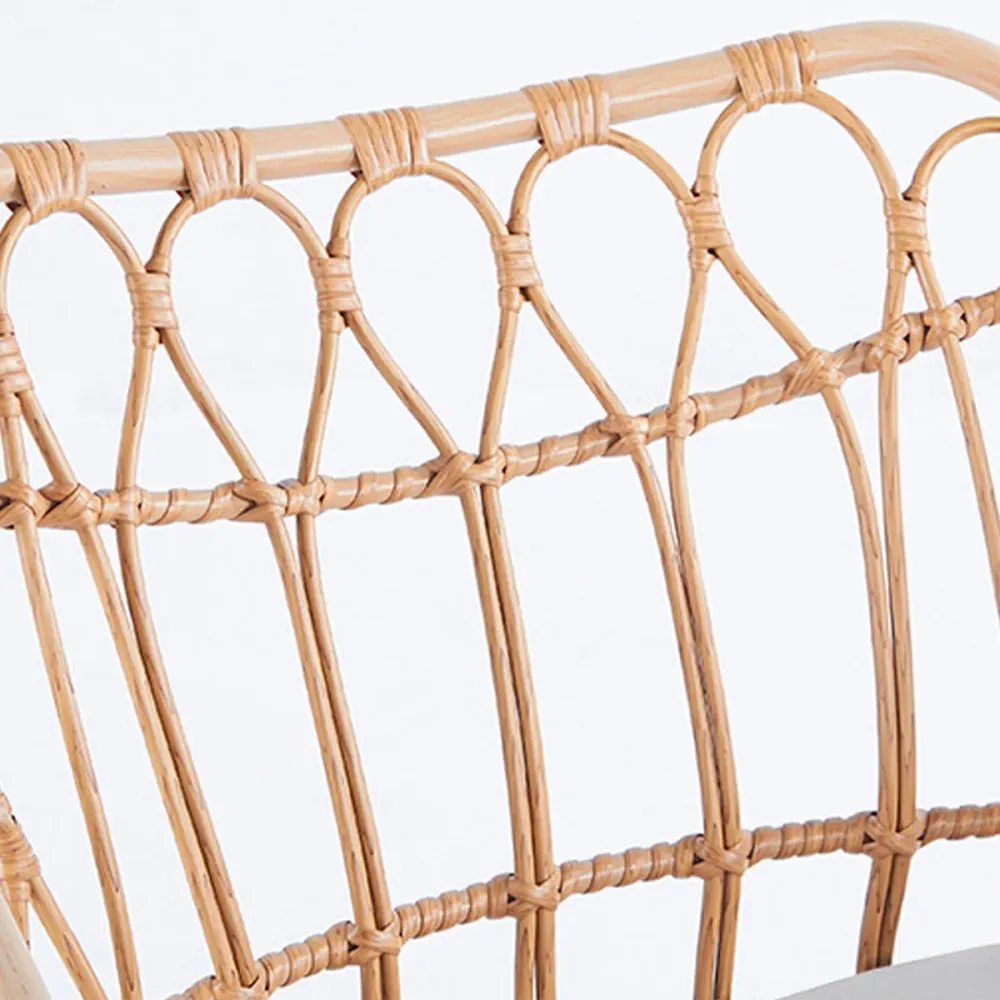 Conjunto de jardín Bali: 1 sofá, 1 mesa y 2 sillones de ratán natural/gris, altura del asiento 45 cm