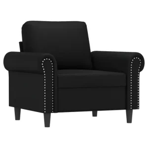 Resistente la Intemperie vidaXL Sillón cuero sintético negro 60 cm