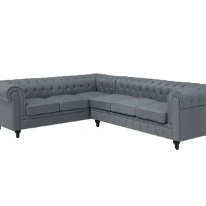 Silla de Comedor Sofá esquinero tapizado gris derecho CHESTERFIELD