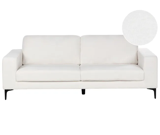 Silla con Respaldo Sofá 3 plazas de bouclé blanco VADSTENA