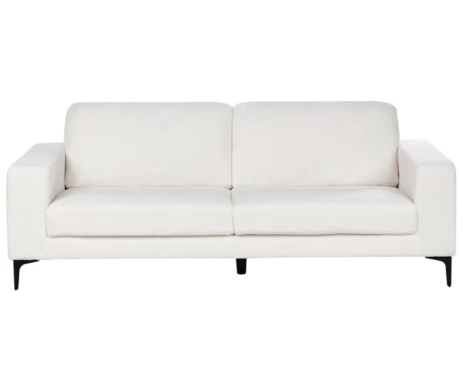 Silla con Respaldo Sofá 3 plazas de bouclé blanco VADSTENA