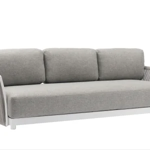Silla Plegable Sofá 3 plazas Silai aluminio blanco textil gris medio