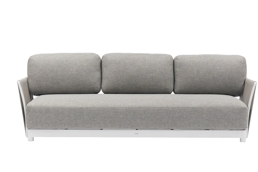 Silla Plegable Sofá 3 plazas Silai aluminio blanco textil gris medio