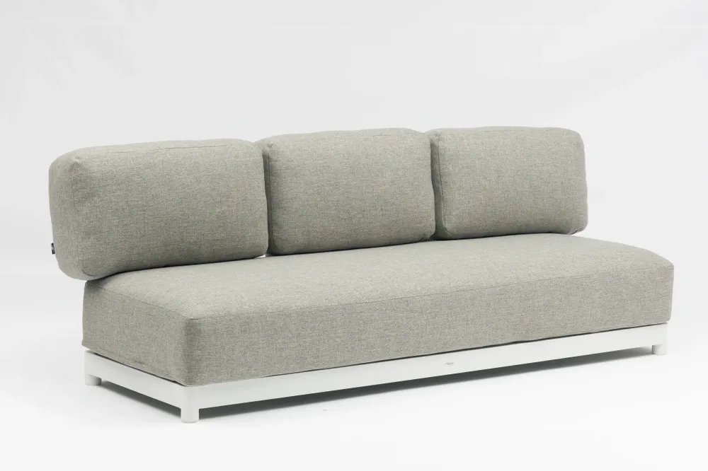 Silla Plegable Sofá 3 plazas Silai aluminio blanco textil gris medio