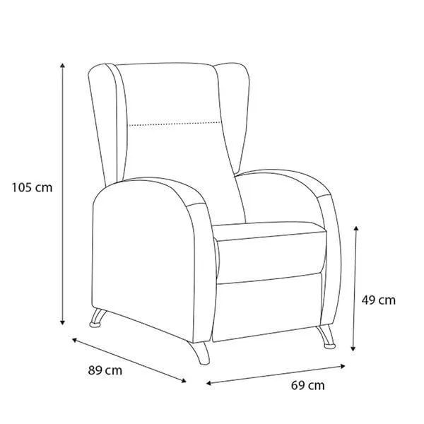 Sillón relax masaje Lisboa Marrón función calor Altura del Asiento: 45 cm