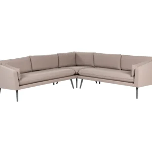 Sofá esquinero 5 plazas personalizable beige/gris LORETELLO Capacidad de 120 kg