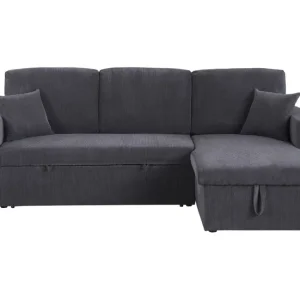 Sofá esquinero transformable de pana - 3 asientos - Gris