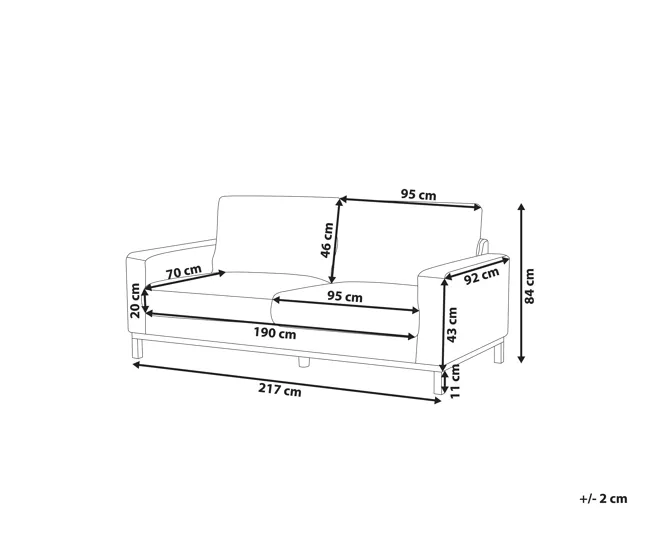 Sofá 3 plazas de bouclé blanco SIGGARD Fácil Transporte
