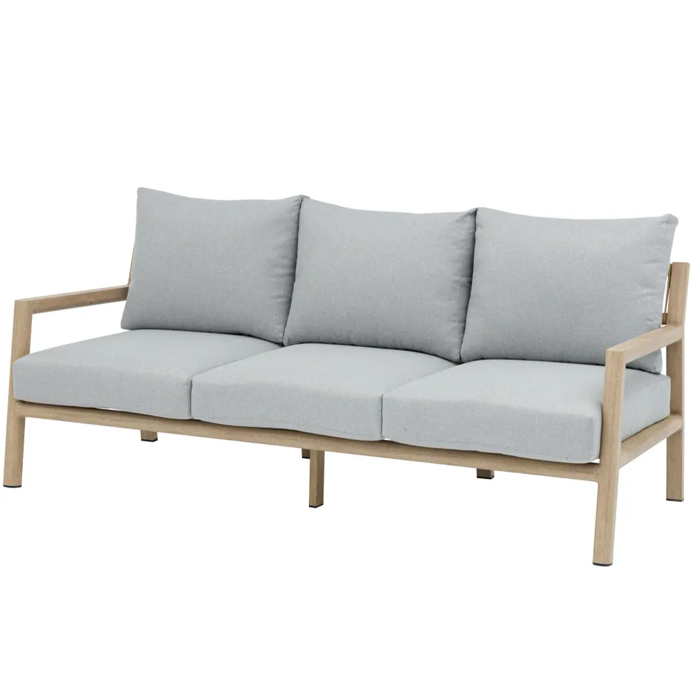 Sofá 3 plazas Harmony aluminio efecto madera y cuerda puro