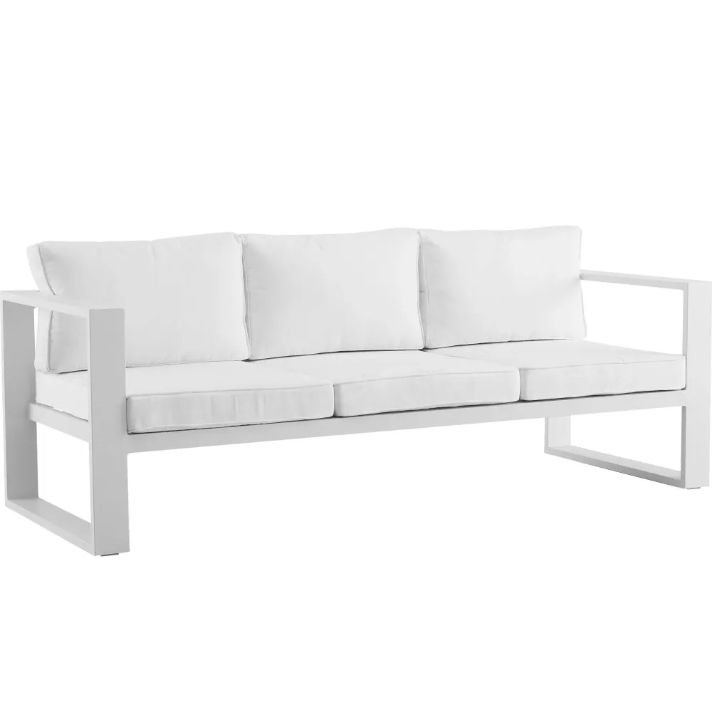 Sofá 3 plazas Niland aluminio y cojinerí blanca Material Polipropileno