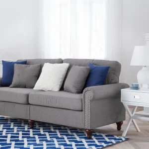Sofá 3 plazas tapizado gris nítido con Funda Lavable