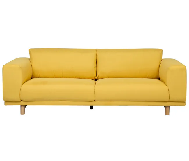 Sofá de 3 plazas en tejido NIVALA amarillo con Funda Lavable