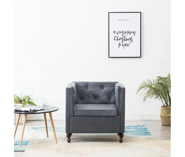 vidaXL Sillón de tela gris con Estructura de Aluminio