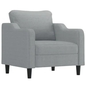 vidaXL Sillón de tela gris opaco 60 cm