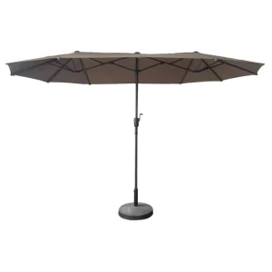 Impermeable y Resistentes al Viento Sombrilla doble 2 x 4 m LINAI color topo