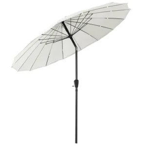 Sombrilla Rectangular Acomoda Textil – Sombrilla de Jardín Inclinable con Manivela Marfil. Parasol de Aluminio con Toldo R...