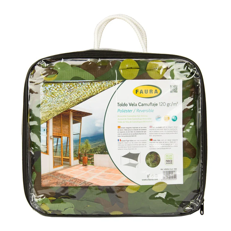Impermeable y Resistentes al Viento Toldo vela de camuflaje 120 gr/m2 Faura Verde