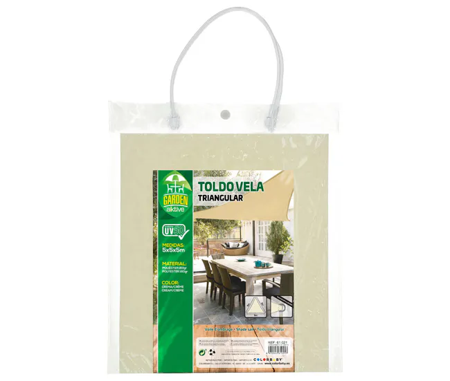 Sombrilla Rectangular Toldo triangular sombreo Aktive Garden color crema
