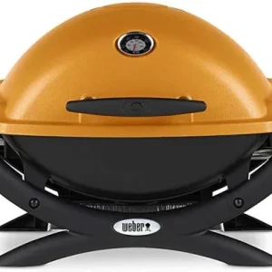 Asador portátil de gas Weber Q1200 naranja | Garantí Incluida