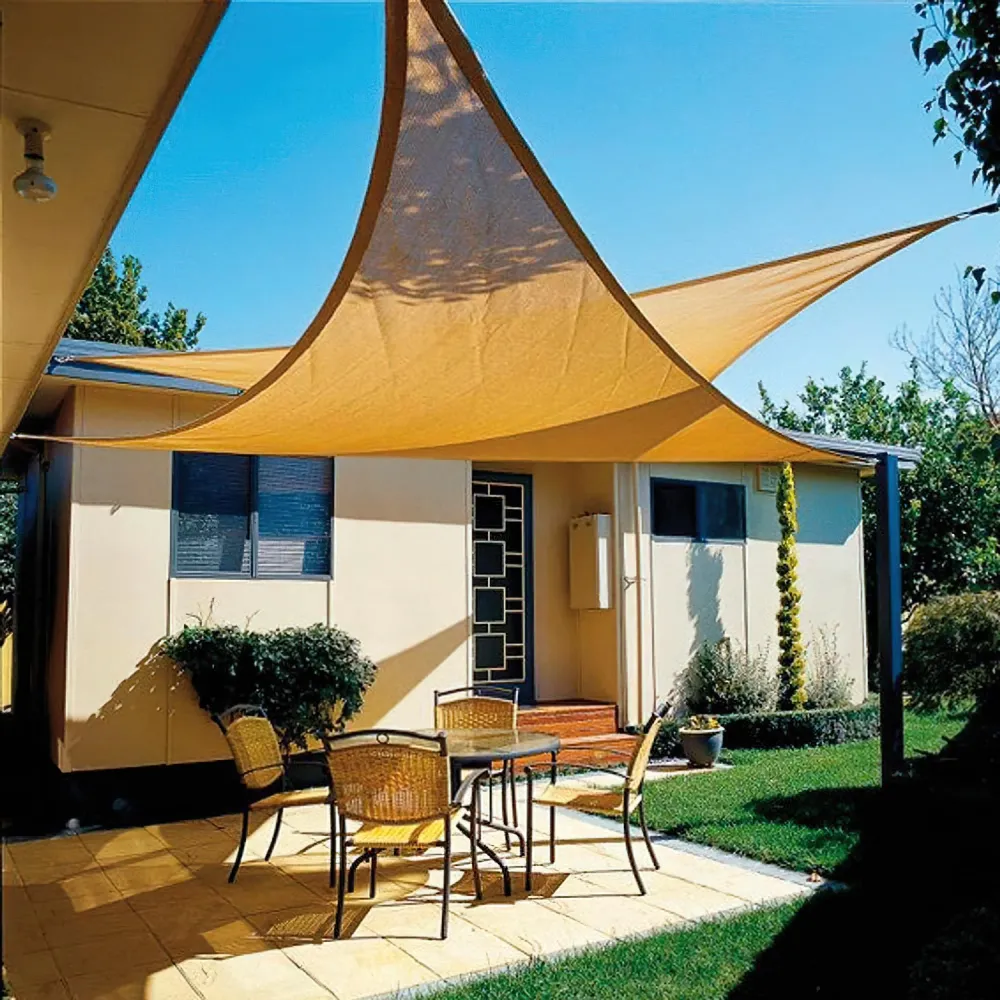 Toldo Vela Sombra Jardin Triangular 3,6x3,6x3,6 metros Hueso